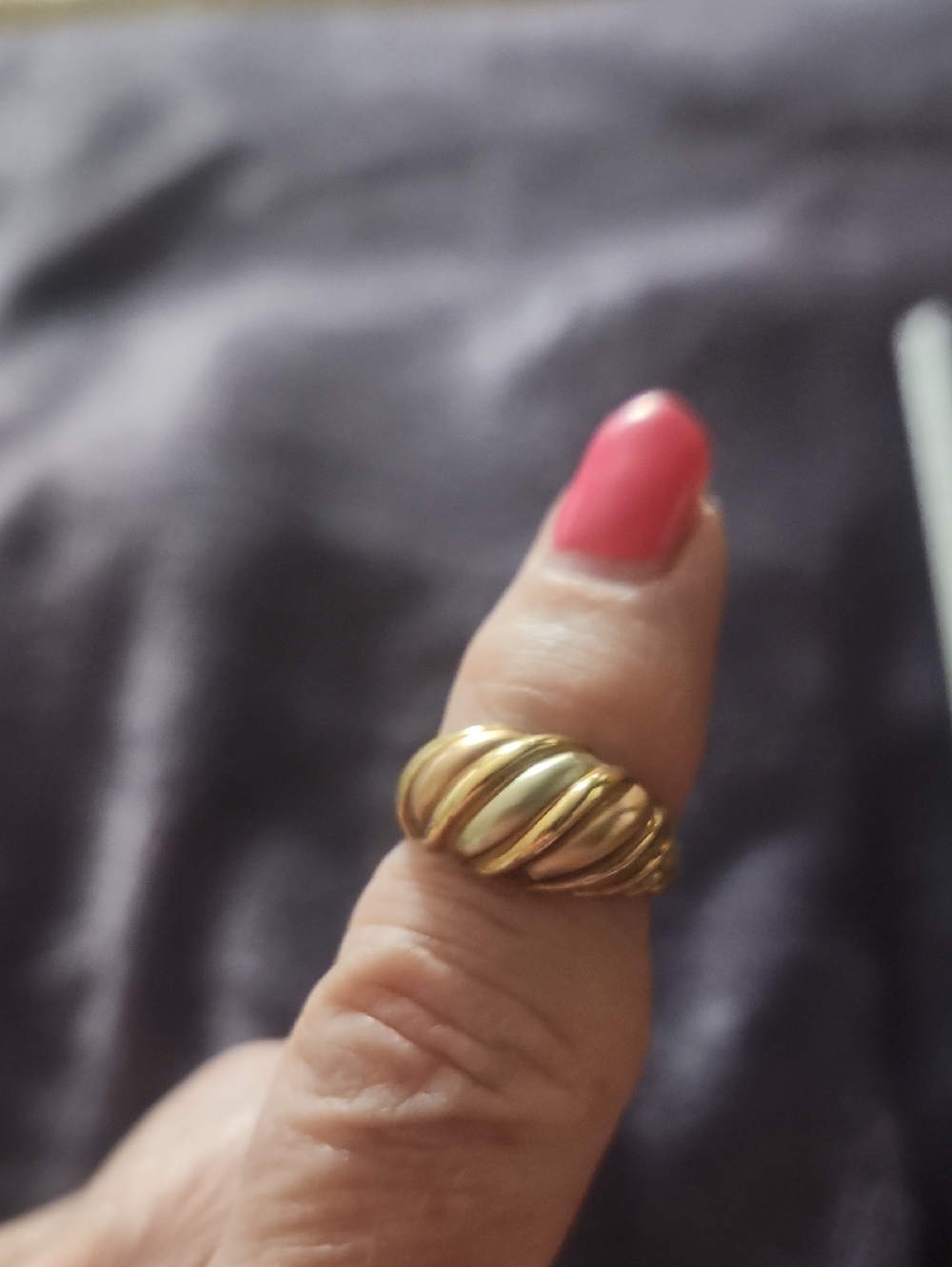 10kt Tri Color Gold Dome Ring